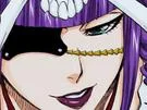 katen kyokotsu bleach cheveux violet yeux vert bandeau frange crane fic bloop