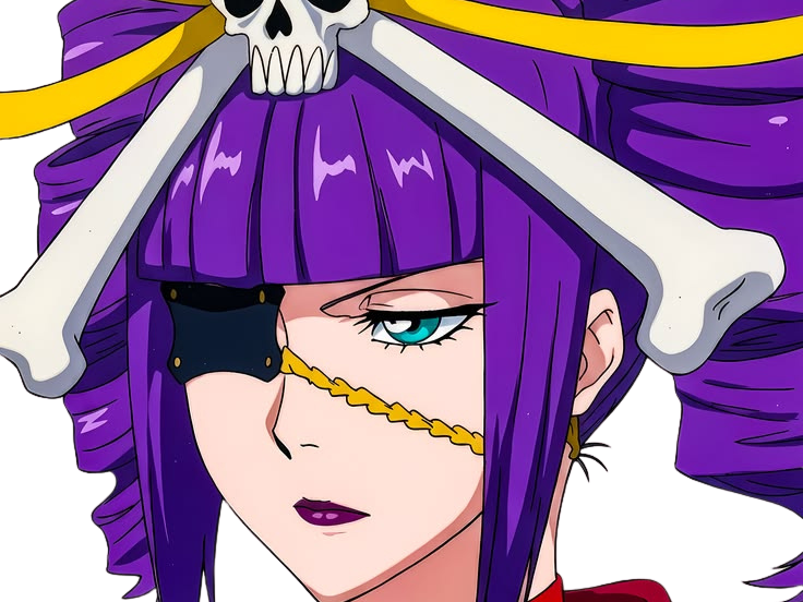 Sticker katen kyokotsu bleach cheveux violet yeux vert bandeau frange crane fic bloop par Bl0op