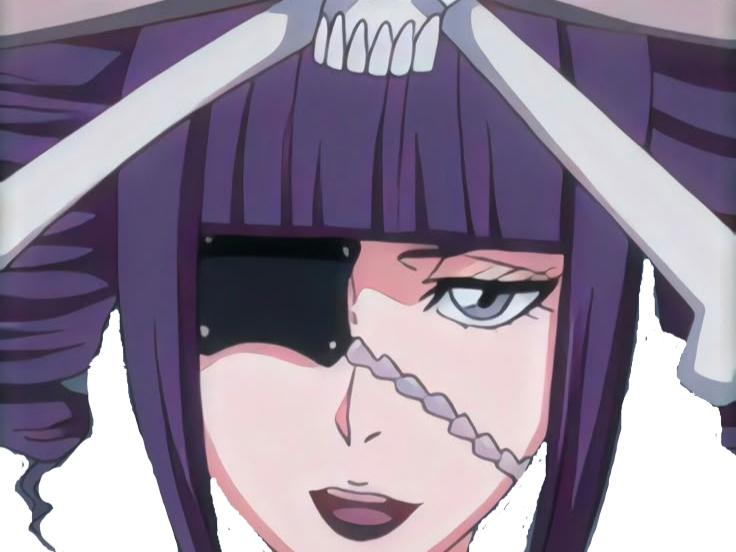 Sticker katen kyokotsu bleach cheveux violet yeux vert bandeau frange crane fic bloop par Bl0op