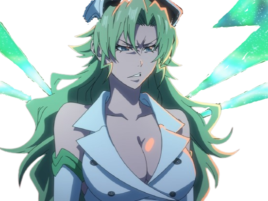 Sticker candice catnipp bleach cheveux yeux vert eclair tonnerre foudre electricite bronte fic bloop par Bl0op