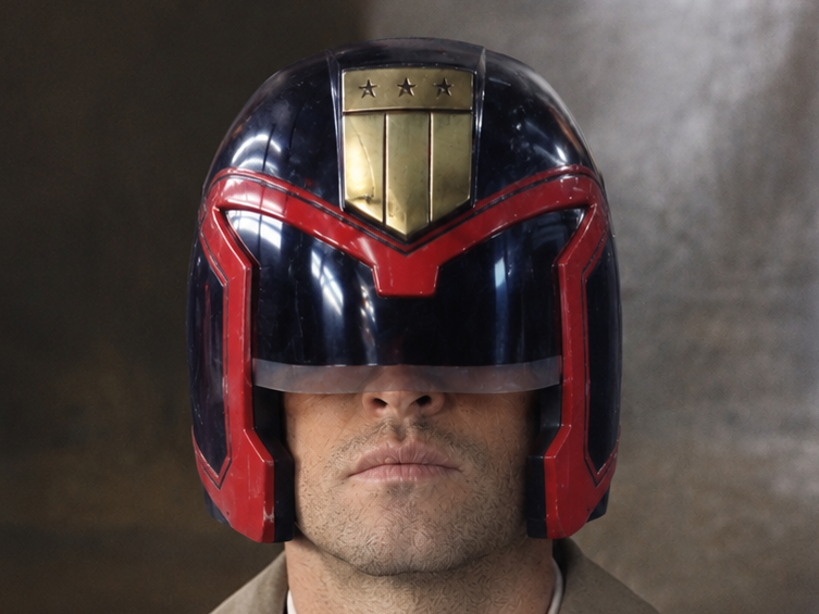 Sticker castiel juge judge supernatural loi ordre casque dredd police policier film justice justicier culte cinema par XDREAD