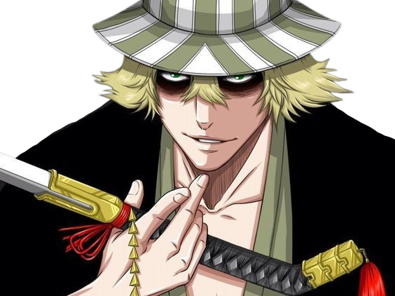 Sticker urahara kisuke bleach chapeau blond fic bloop epee katana par Bl0op