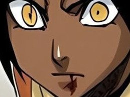 Sticker yoruichi shihouin bleach cheveux violet pourpre yeux jaune ambre desdemone dess fic bloop blessee sang par Bl0op