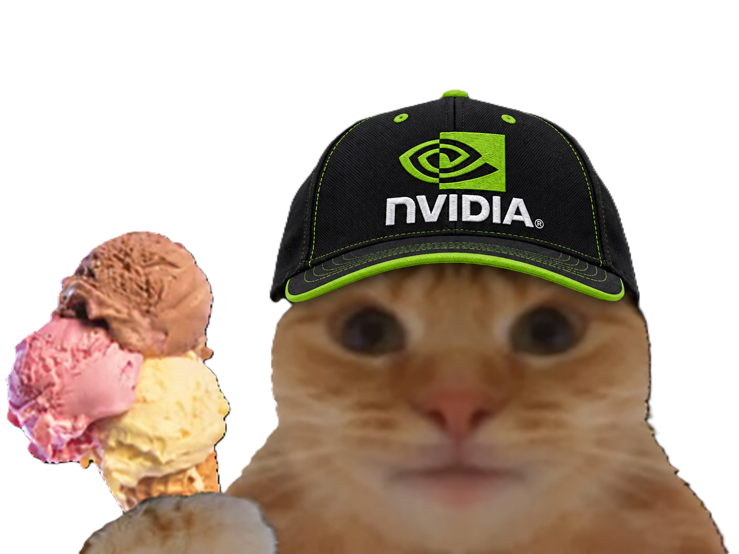 Sticker chat casquette bourse datacenter glace compute nvidia par Percevalois