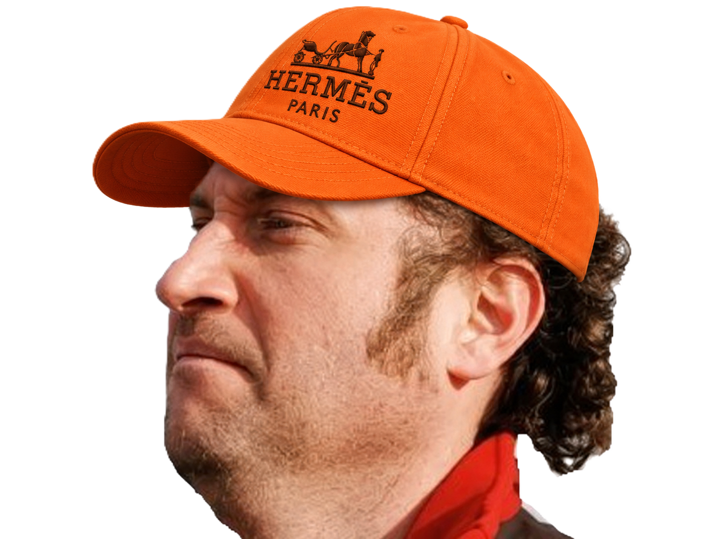 Sticker francois lembrouille damiens embrouille hermes coutequecoute croute sac a main cuir casquette par Percevalois