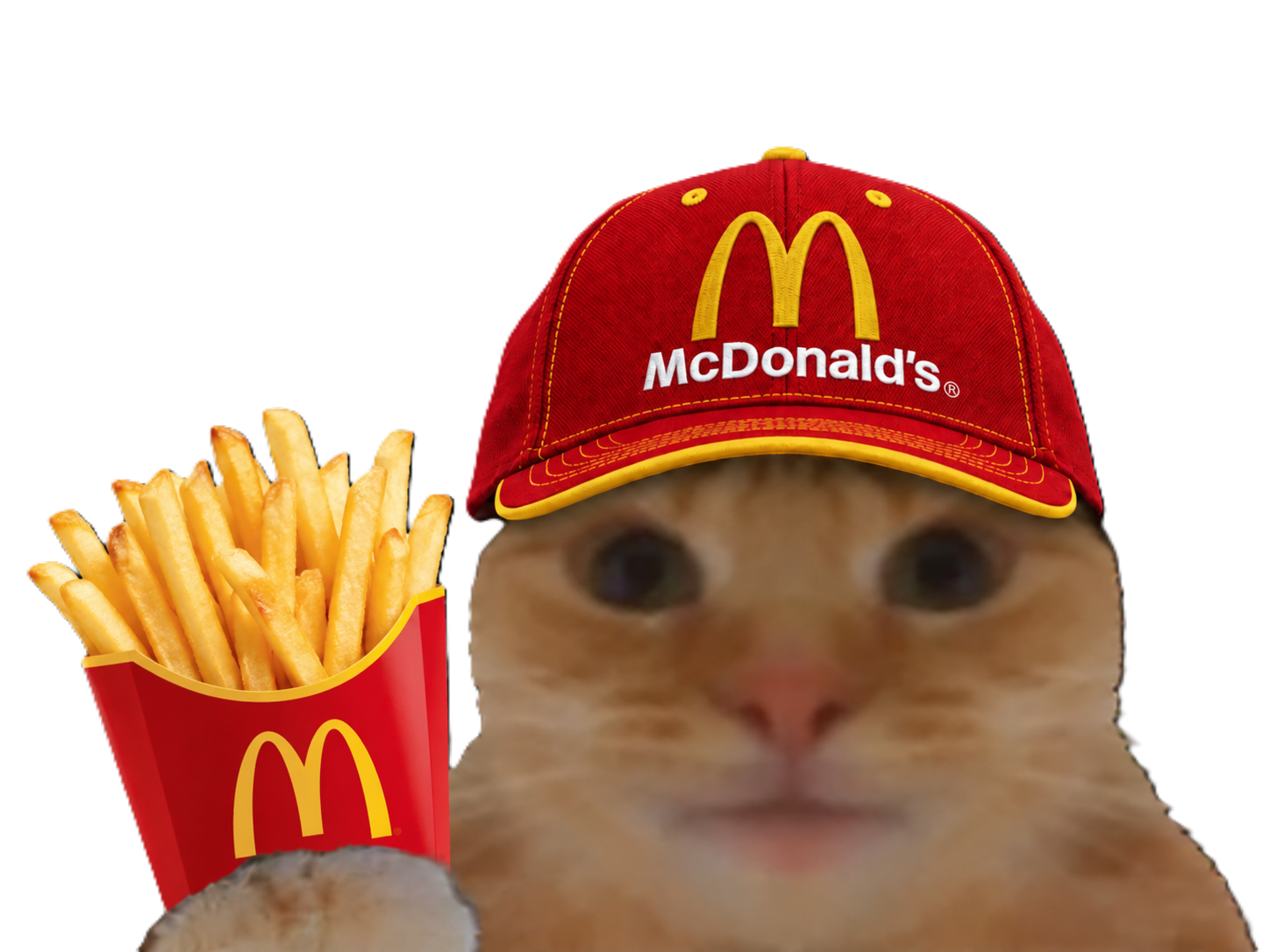 Sticker chat casquette bourse glace fiston laverited macdonalds macdo frites par Percevalois