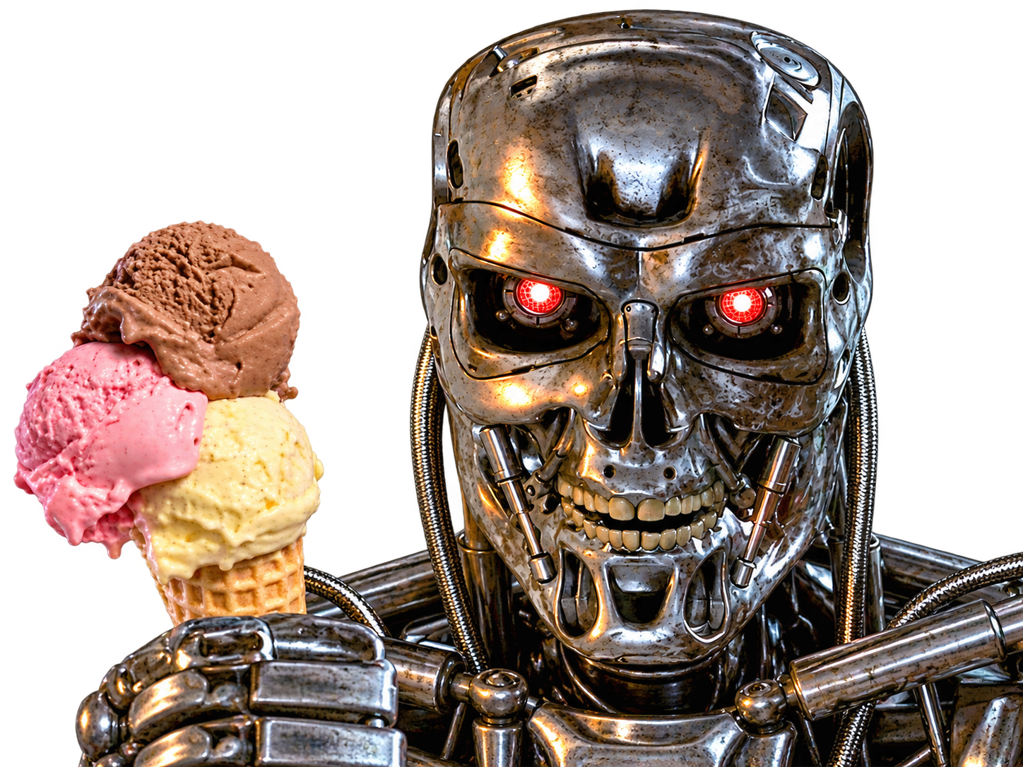 Sticker terminator glace ai ia laverited fiston chat robot sable par Percevalois