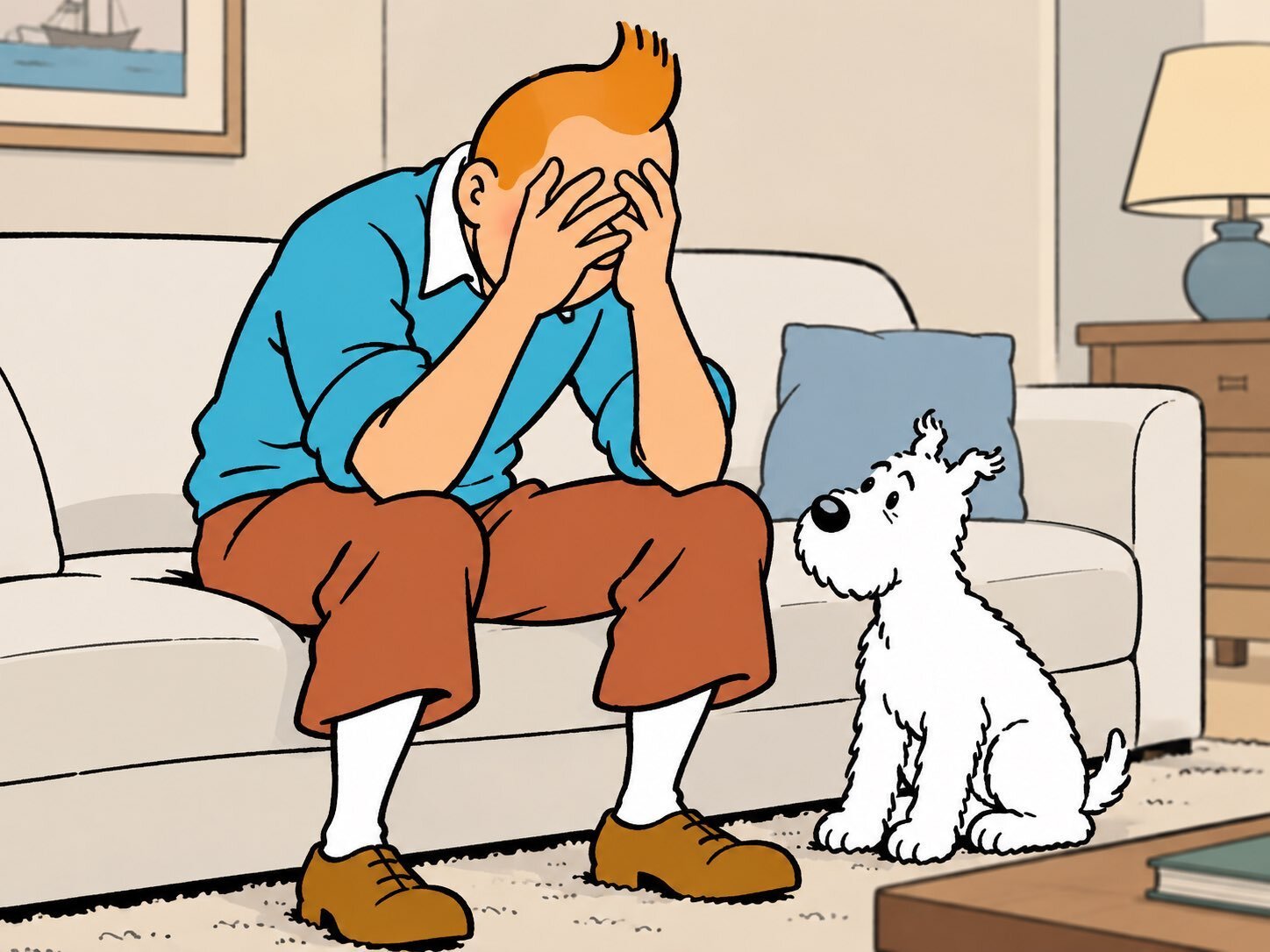 Sticker tintin milou marre choc choque decu degout deception outre scandalise sidere consterne stupefait ebahi abasourdi par ProlapsusDeBHL