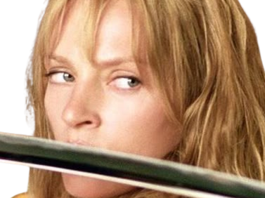 Sticker uma thurman kill bill beatrix kiddo blonde yeux bleu rose dassonville fic bloop par Bl0op