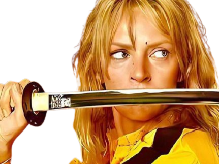 Sticker uma thurman kill bill beatrix kiddo blonde yeux bleu rose dassonville fic bloop par Bl0op