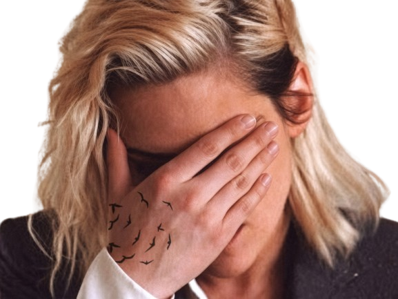 Sticker kristen stewart actrice americaine blonde yeux verts femme sans lunettes annees 2022 2020s par PubliusOvidius