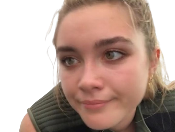 Sticker florence pugh yelena belova thunderbolts actrice britannique anglaise blonde cheveux courts yeux verts femme par PubliusOvidius
