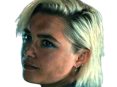 Sticker florence pugh yelena belova thunderbolts actrice britannique anglaise blonde cheveux courts yeux verts femme par PubliusOvidius