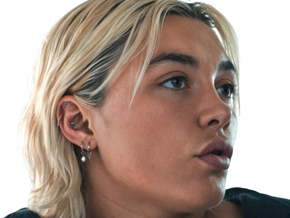 Sticker florence pugh yelena belova thunderbolts actrice britannique anglaise blonde cheveux courts yeux verts femme par PubliusOvidius