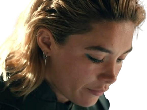 Sticker florence pugh yelena belova thunderbolts actrice britannique anglaise blonde cheveux courts yeux verts femme par PubliusOvidius