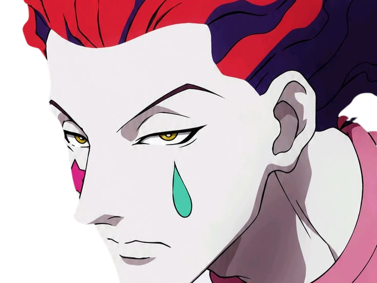 Sticker hisoka morou hunter x cheveux rouge yeux jaune tatouages clown isaac netero fic bloop par Bl0op