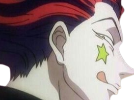 Sticker hisoka morou hunter x cheveux rouge yeux jaune tatouages clown isaac netero fic bloop par Bl0op