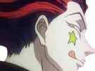 hisoka morou hunter x cheveux rouge yeux jaune tatouages clown isaac netero fic bloop