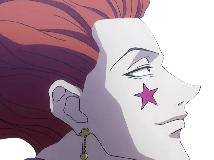 Sticker hisoka morou hunter x cheveux rouge yeux jaune tatouages clown isaac netero fic bloop par Bl0op