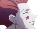 hisoka morou hunter x cheveux rouge yeux jaune tatouages clown isaac netero fic bloop