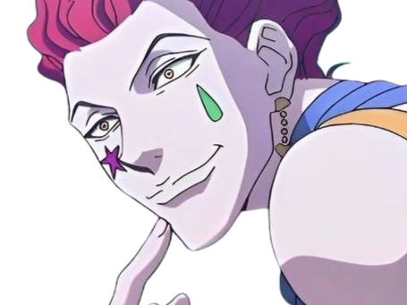Sticker hisoka morou hunter x cheveux rouge yeux jaune tatouages clown isaac netero fic bloop par Bl0op