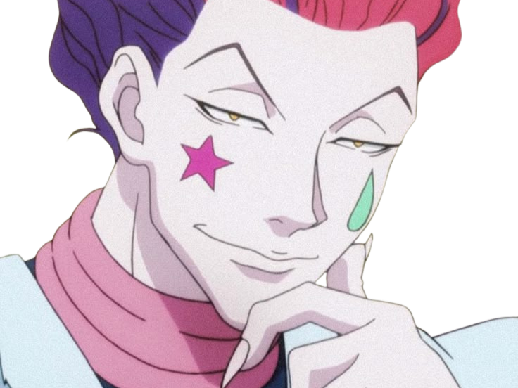 Sticker hisoka morou hunter x cheveux rouge yeux jaune tatouages clown isaac netero fic bloop par Bl0op