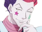 hisoka morou hunter x cheveux rouge yeux jaune tatouages clown isaac netero fic bloop