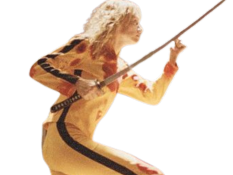 Sticker uma thurman kill bill blonde yeux bleu rose dassonville fic bloop epee katana par Bl0op