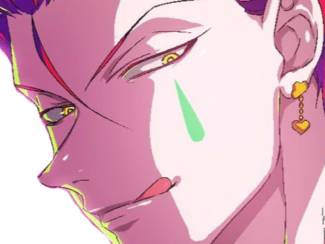 Sticker hisoka morou hunter x cheveux rouge yeux jaune tatouages clown isaac netero fic bloop par Bl0op
