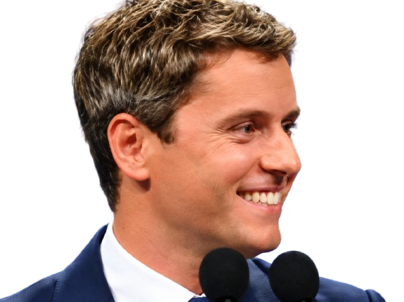 Sticker attal gabriel discours sourire ombre nez politique par Tromperie