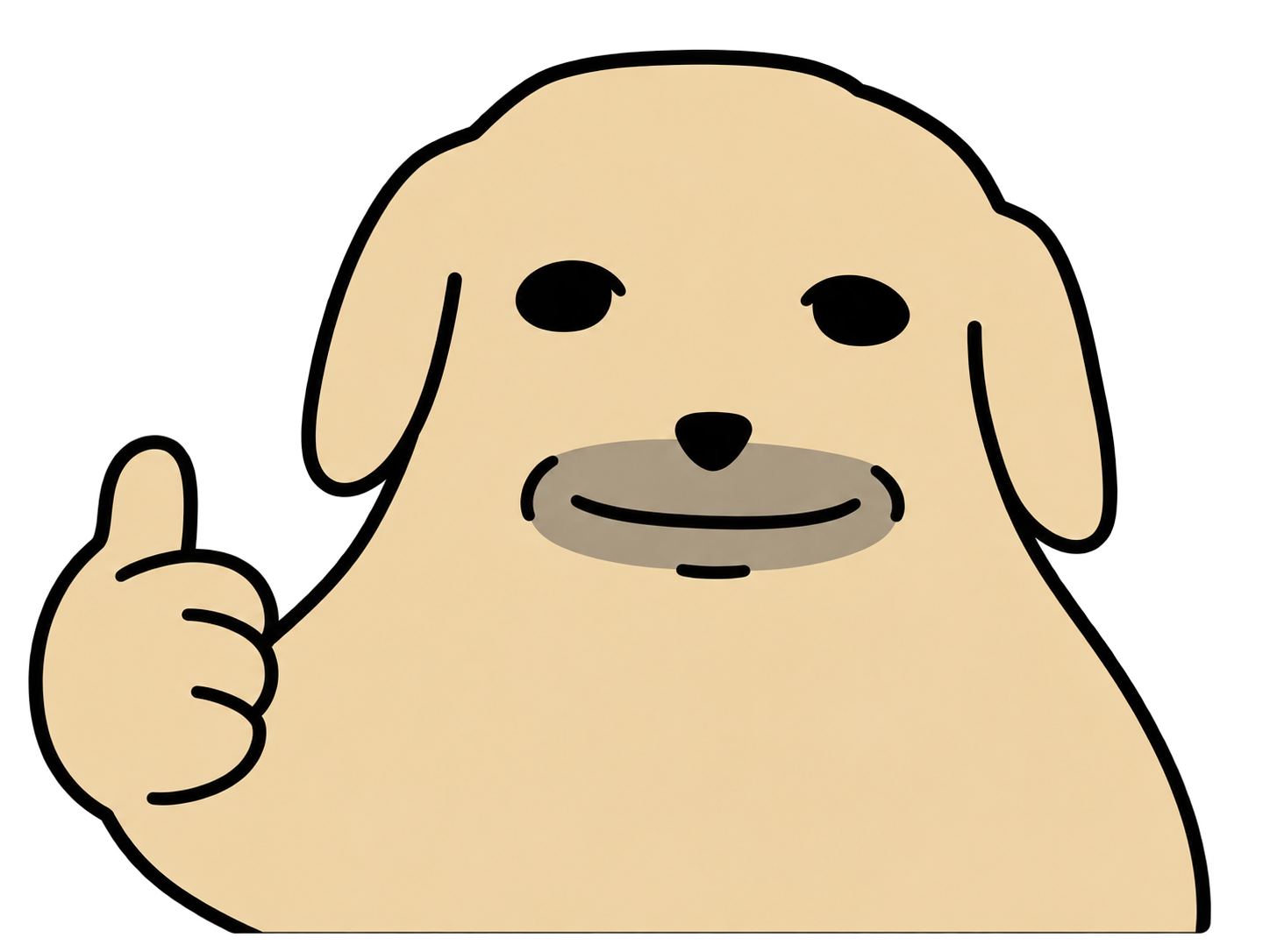 Sticker sohrwin chien chill pouce sourire par Sohrwin
