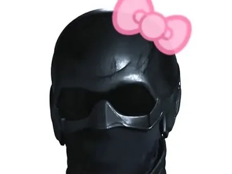 Sticker theboys blacknoir black noir ninja fumer heros superheros costume mignon ruban rose par XDREAD