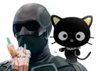 theboys blacknoir black noir ninja fumer heros superheros costume mignon drink smoothie desert chat