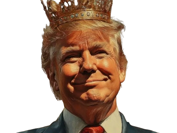 Sticker donald trump roi king couronne usa president etats unis royal fier content superieur ego sourire knifos par Knifos