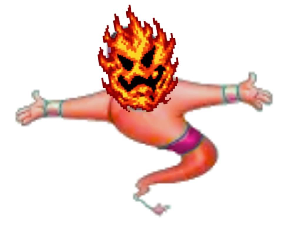 Sticker laves fatales risitas issou genie aladdin disney connard mario 64 nintendo feu tete aya par LavesFatales