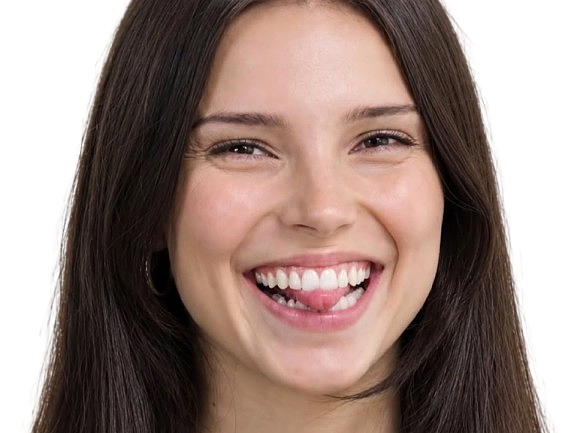 Sticker inde navarrette actrice belle sourire maline langue grimace par Tromperie