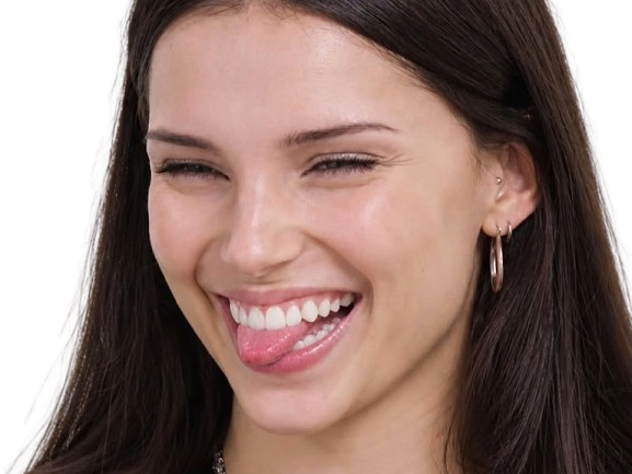 Sticker inde navarrette actrice belle sourire maline langue grimace par Tromperie