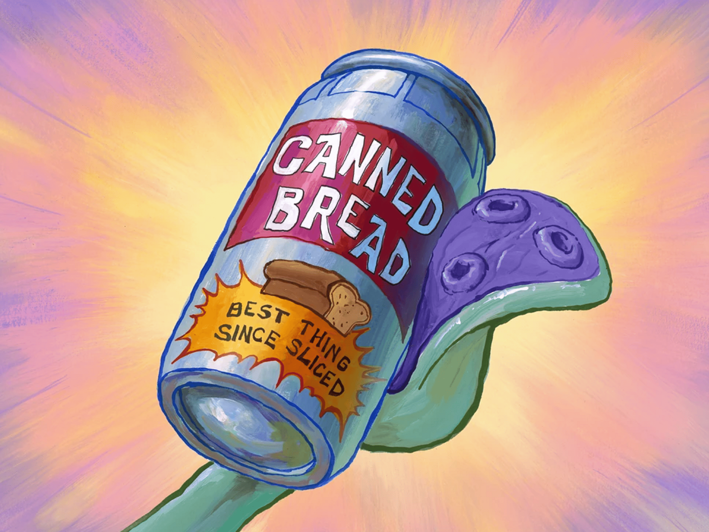 Sticker pain en boite canette bob leponge carlo le calamar eponge spongebob squidward canned bread knifos par Knifos