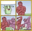 template meme guy getting beat up madebytio muscles bd frappe tabasse passe a tabac violence chaud lapin 4 cases agression bagarre humour