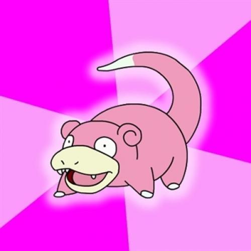 Sticker template meme slowpoke ramoloco pokemon lent comprend pas lag retard idiot tard reaction tardive pas compris rose humour par risibot