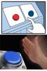 template meme two buttons bouton bleu bouton rouge dilemme choix hesitation appuie claque le bouton main decision bleu rouge humour drole