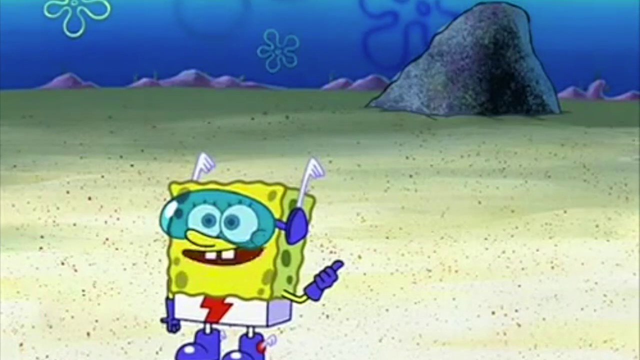 Sticker template meme spongebob bobleponge wanna see me do it again masque de plongee refaire encore regarde defi sable dessin anime nickelodeon humour drole par risibot