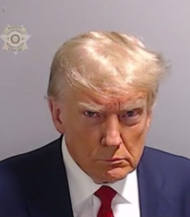 Sticker template meme donald trump trump mugshot photo police arrestation criminel usa politique president prison regard menace fiche par risibot
