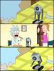template meme rick and morty rick butter robot passe le beurre robot beurre crise existentielle serie summer dessin anime petit dej utilite humour