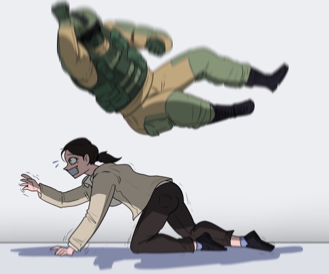 Sticker template meme rainbow six fuze otage plongeon coup de pied attaque saute jeu video r6 siege fuze the hostage violence agression par risibot