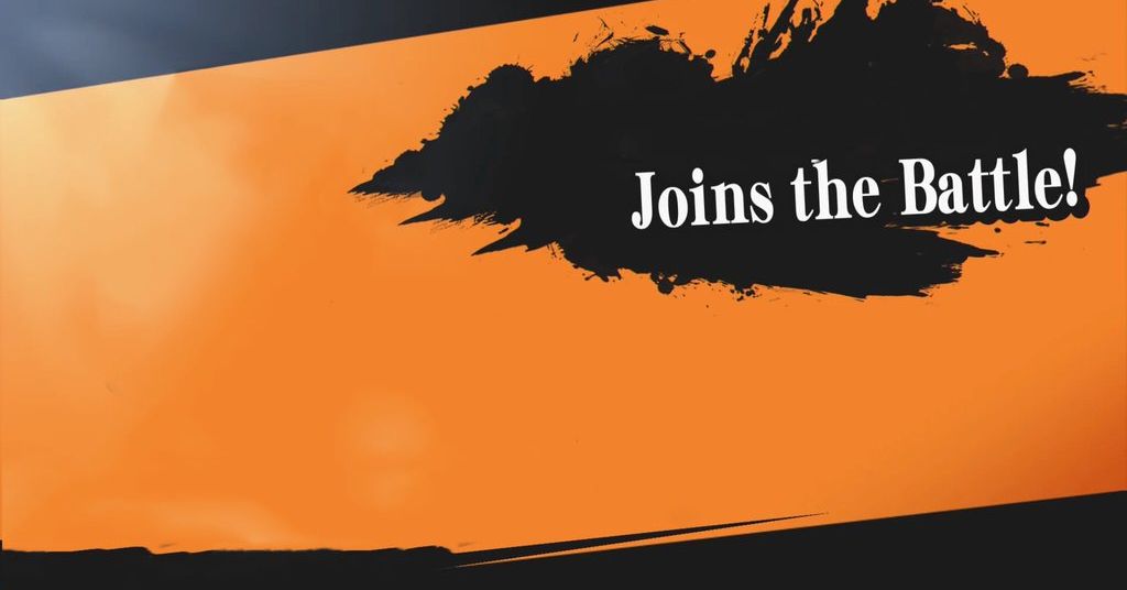 Sticker template meme smash bros super smash joins the battle rejoint le combat nouveau personnage arrivee jeu video nintendo annonce orange combattant humour drole par risibot