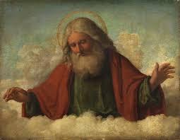 Sticker template meme dieu god ciel nuages peinture religion tout puissant barbe divin createur paradis seigneur tableau par risibot