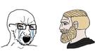 template meme wojak chad pleure crying soyjak barbe larmes mec sigma comparaison jaloux triste virilite beta