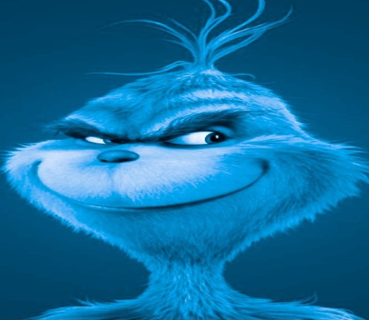Sticker template meme grinch bleu blue grinch noel sourire sournois mechant plan complot diabolique film filtre humour par risibot