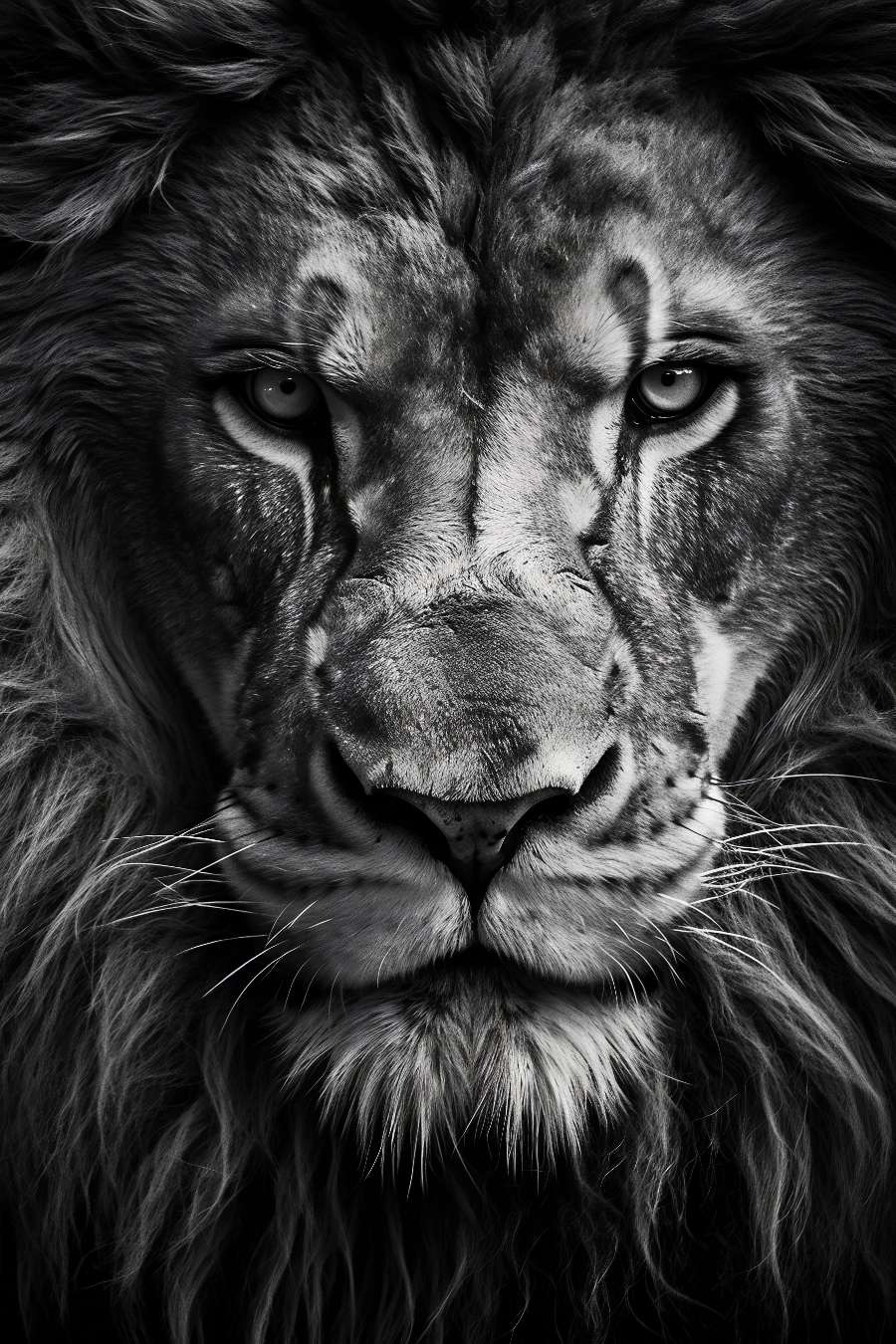 Sticker template meme lion regard noir et blanc fauve roi animal sigma indifferent fierte majestueux cri du lion criniere humour par risibot